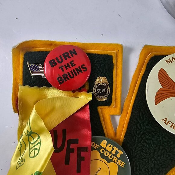 Vintage Warriors Spirit Memorabilia Lot Buttons Ribbons Pennant Mug & Tassel - Picture 4 of 13